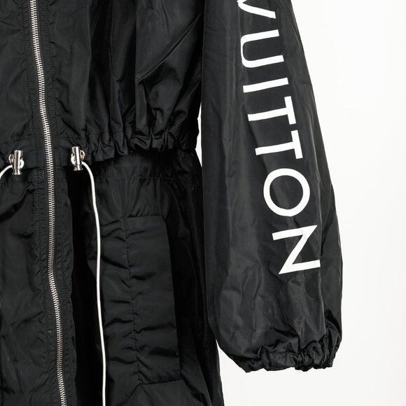 Louis Vuitton Noir Nylon Logo-Print Sporty Long Parka - Picture 6 of 16